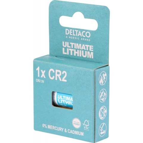 DELTACO Ultimate Μπαταρία Λιθίου 3V CR2 1 τεμάχιο Οικολογική FSC Συσκευασία ULT-CR2-1P