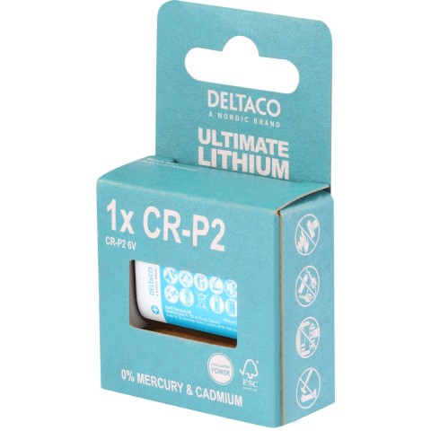 DELTACO Ultimate Μπαταρία Λιθίου 6V CR-P2 1 τεμάχιο Οικολογική FSC Συσκευασία ULT-CRP2-1P