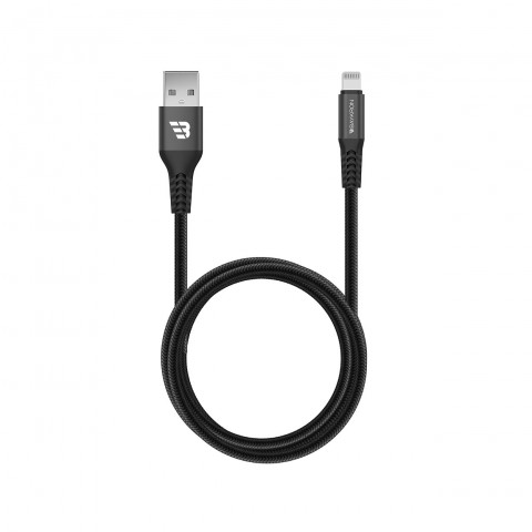 Baykron Premium Καλώδιο USB A male σε Lightning male 3A Μαύρο 1.2m BA-LI-BLK1.2