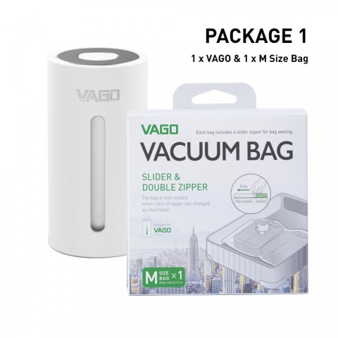 Vago Συσκευή Σφραγίσματος σε Κενό Αέρος για Ρούχα USB με Σακούλα 50X60cm Άσπρο TVD1-WHITE