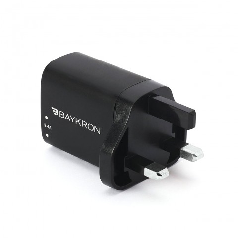 Baykron Smart Wall Adapter UK (Βύσμα Ην. Βασιλείου)  Dual USB 2.4A 12W BKR-SL-WC-2.4A-UK